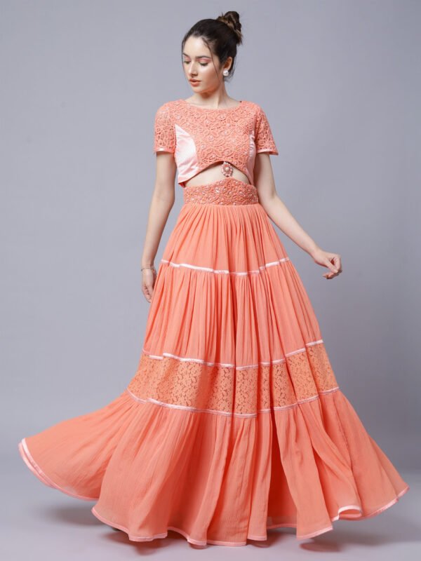Coral Long Gown (LN0062) - Image 2