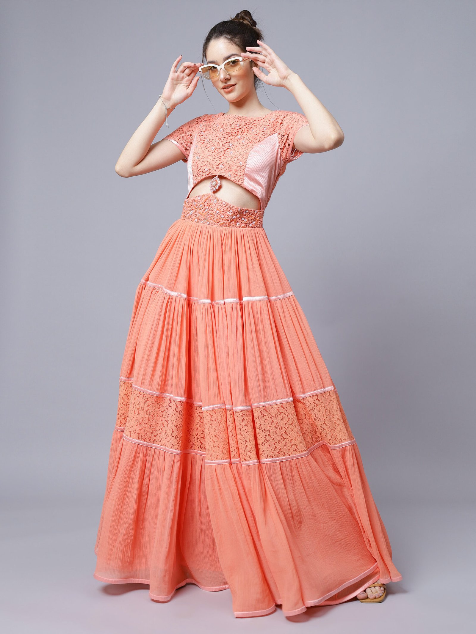 Coral Long Gown (LN0062) - Image 3