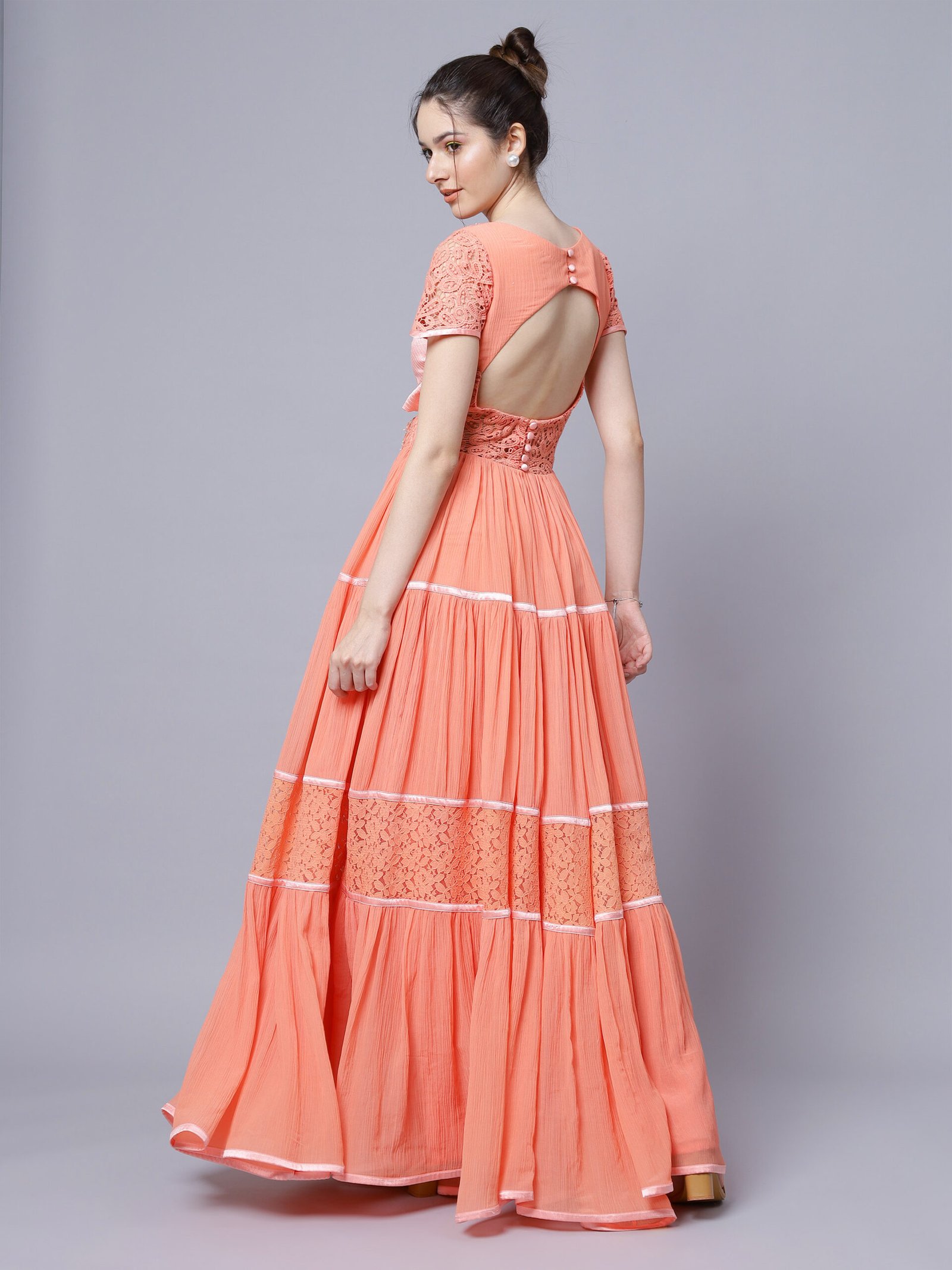 Coral Long Gown (LN0062) - Image 4